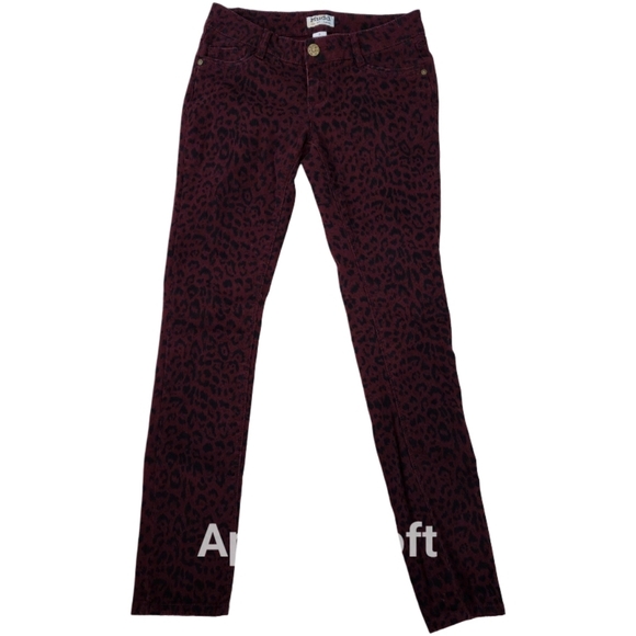 Mudd Pants - Mudd Maroon Black Leopard Jeans